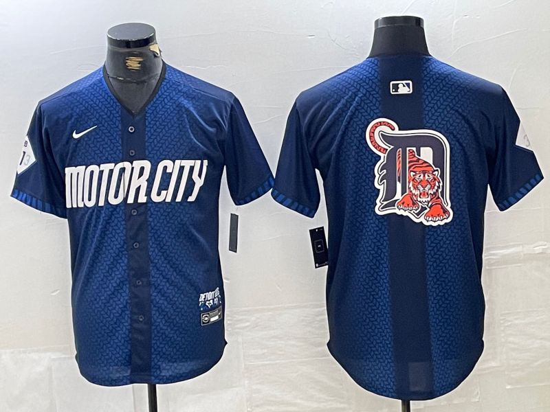 Men Detroit Tigers Blank Blue City Edition Nike 2024 MLB Jersey style 5->detroit tigers->MLB Jersey